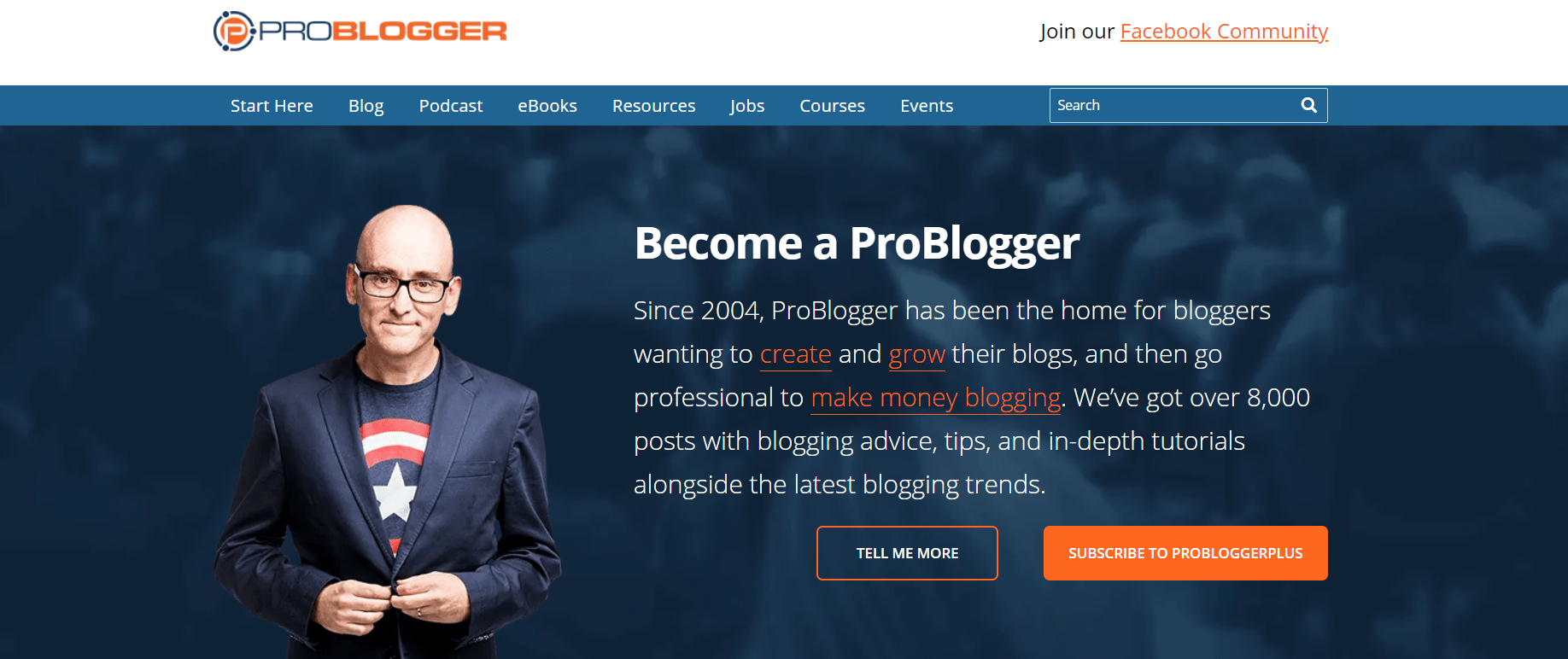 ProBlogger主頁。