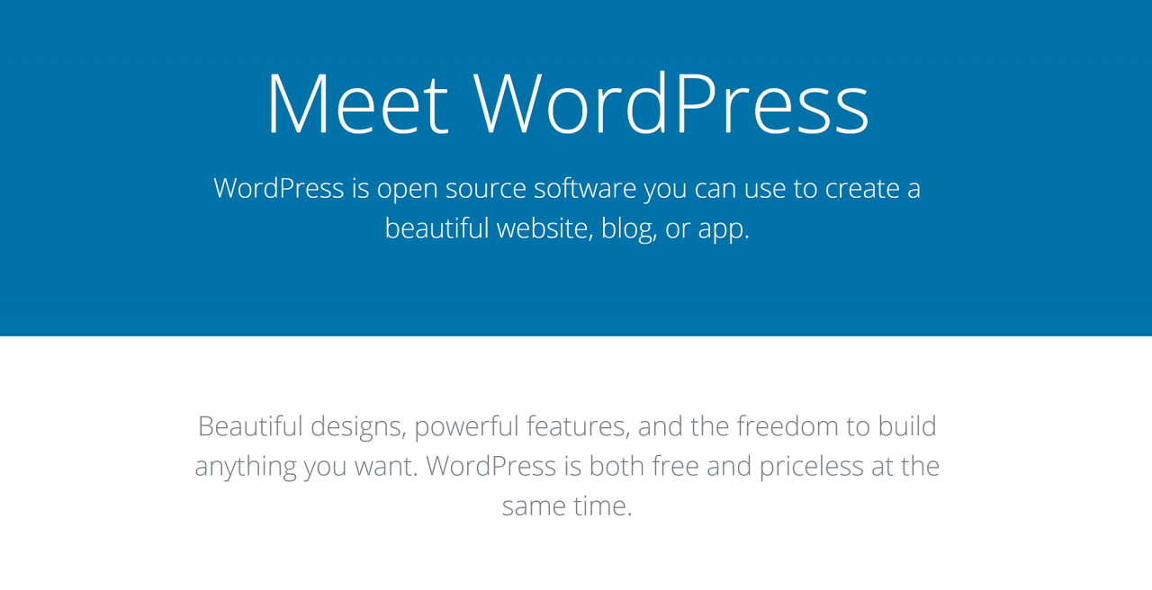 CMS WordPress 的主頁。