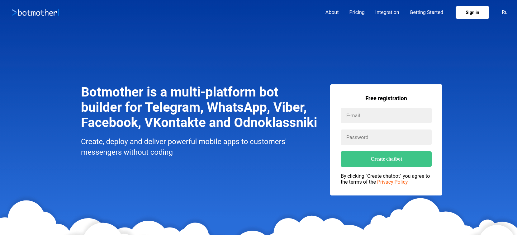 Botmother 聊天機器人網站。