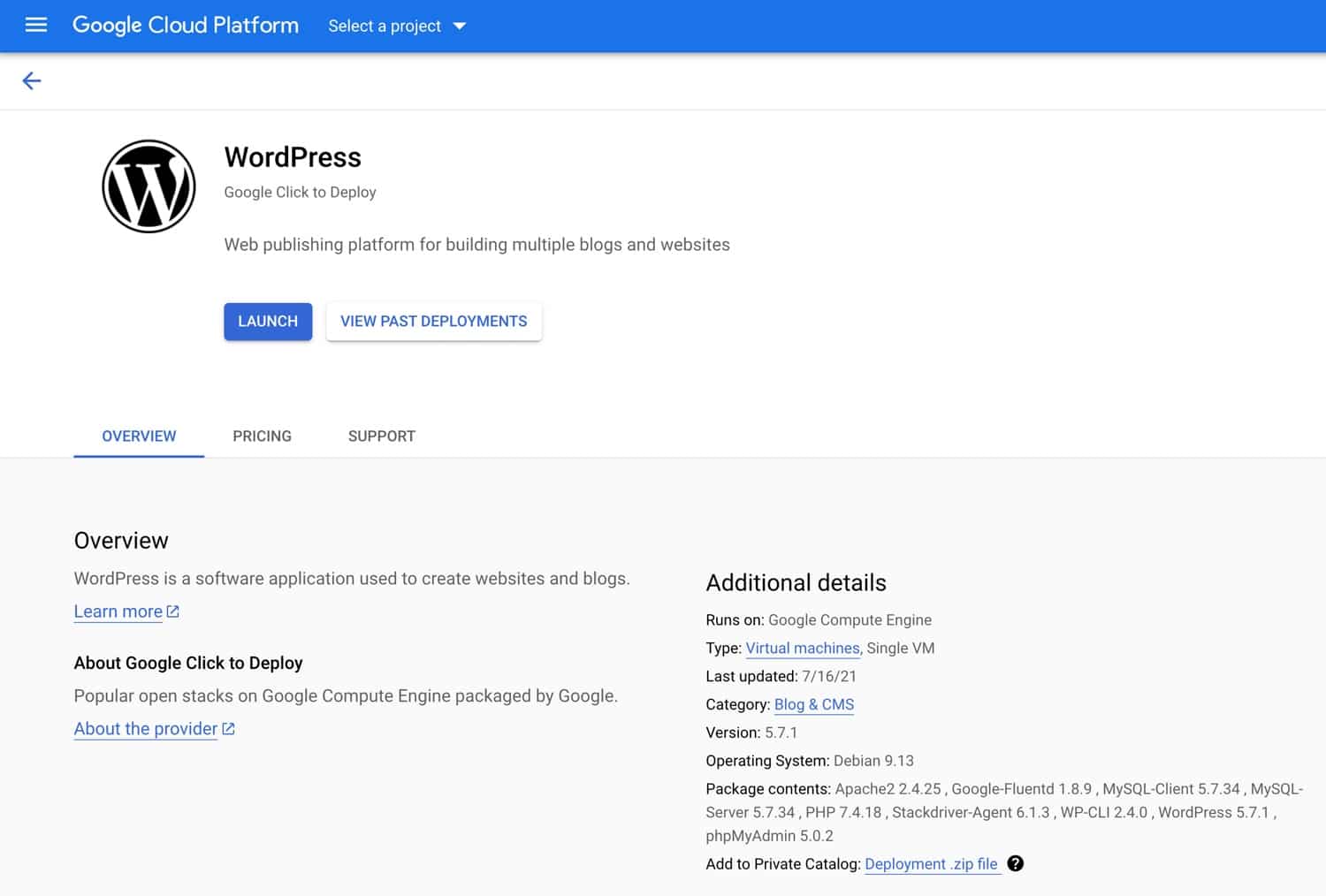 在 Google Cloud Platform 上部署 WordPress。