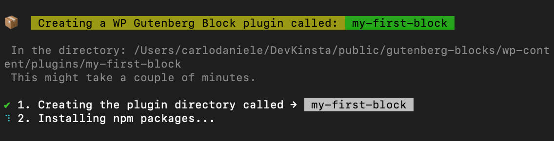 使用 create-guten-block 創建古騰堡塊。
