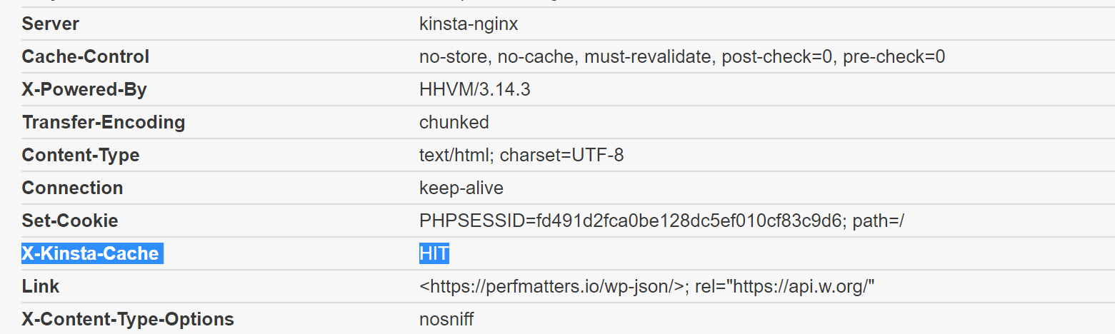 Kinsta HTTP 緩存標頭