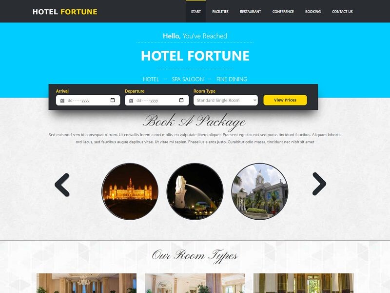酒店财富HTML网站模板