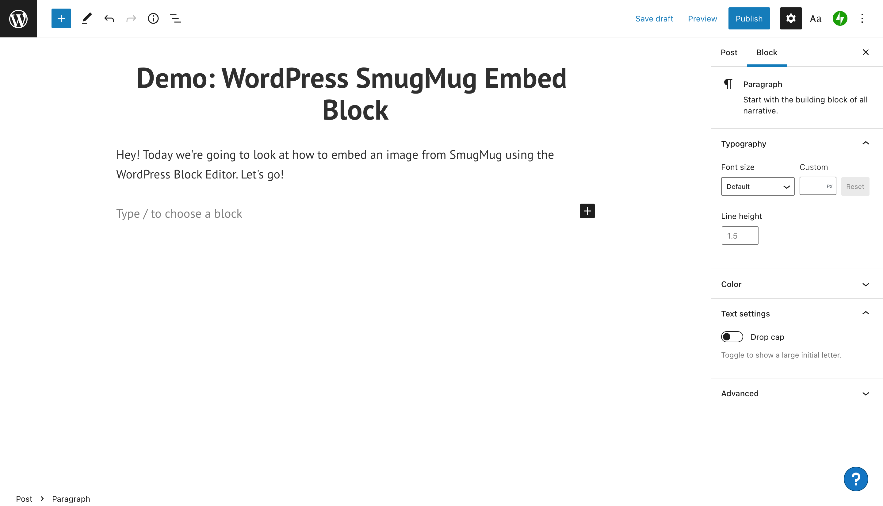如何使用 wordpress-smugmug-embed-block-1