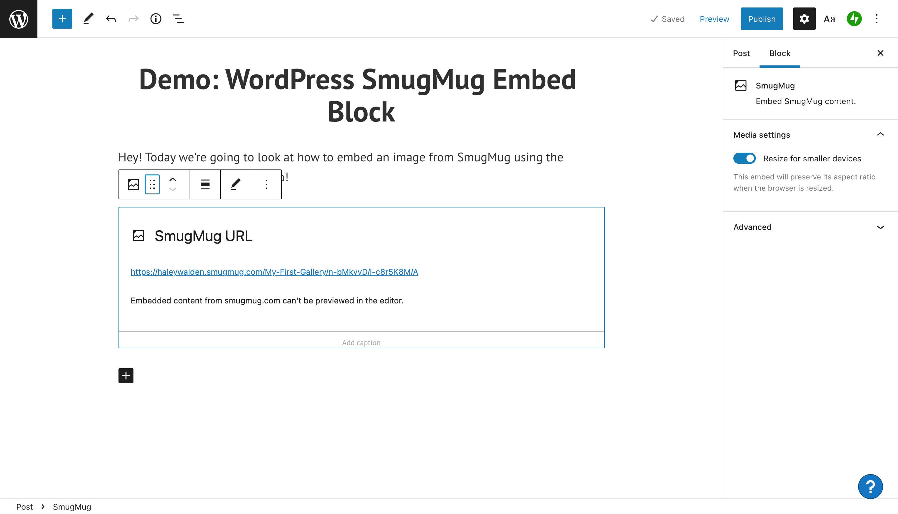 如何使用 wordpress-smugmug-embed-block-16