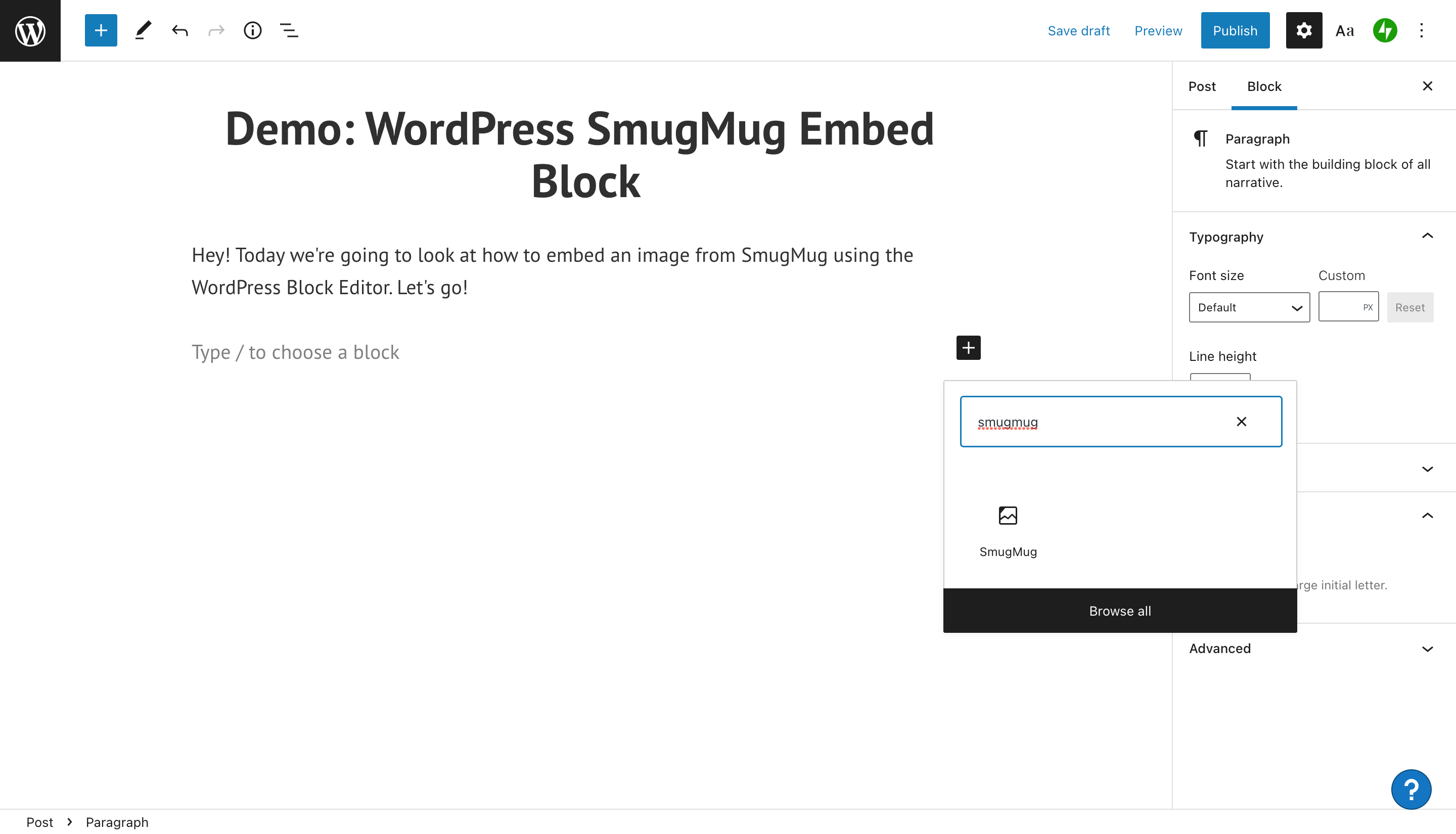 如何使用 wordpress-smugmug-embed-block-3