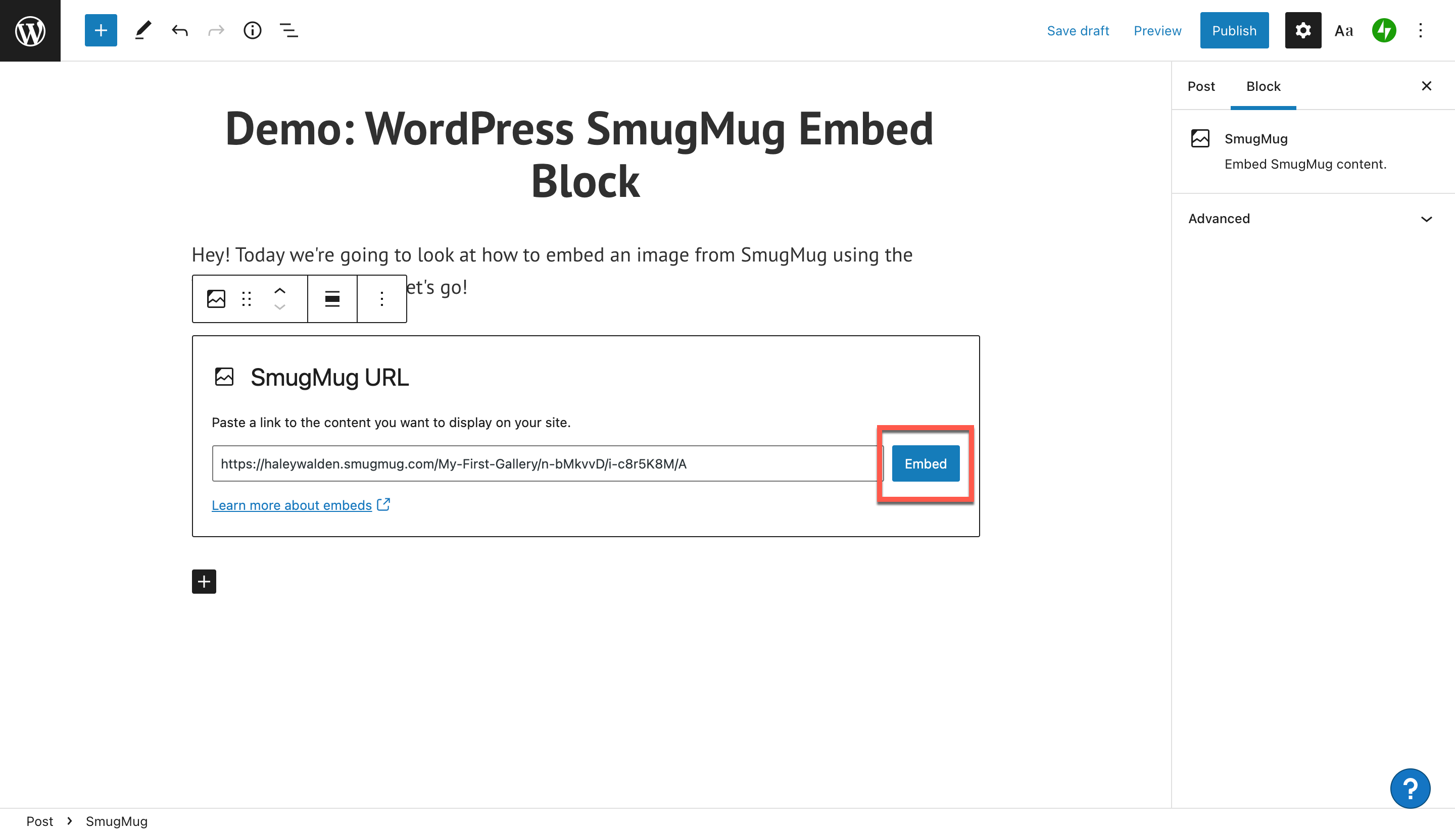 如何使用 wordpress-smugmug-embed-block-7