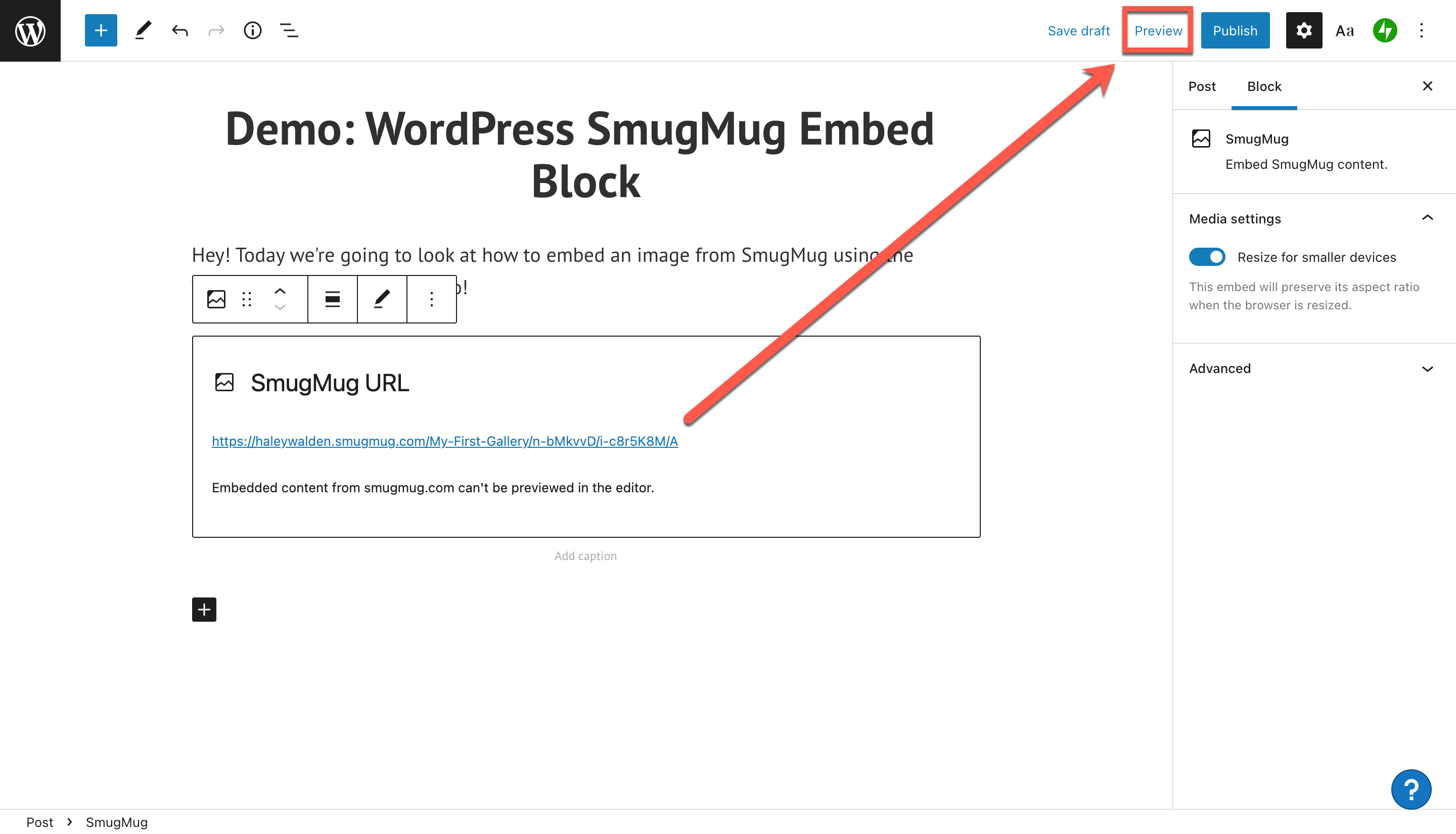如何使用 wordpress-smugmug-embed-block-8