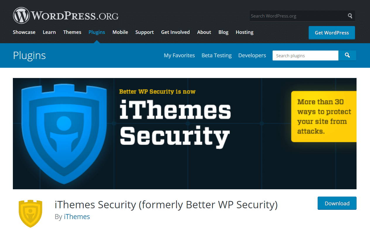 iThemes 安全插件主頁