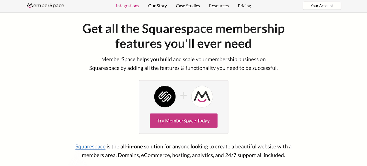 Squarespace 的 MemberSpace 插件