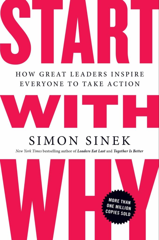西蒙·斯内克 (Simon Sinek) 所著的《Start with Why》一书的封面，标题为红色大文字。