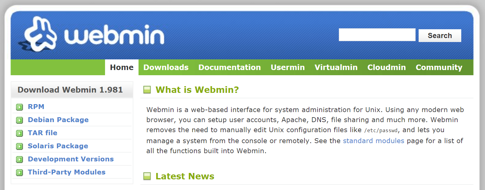 webmin-主頁