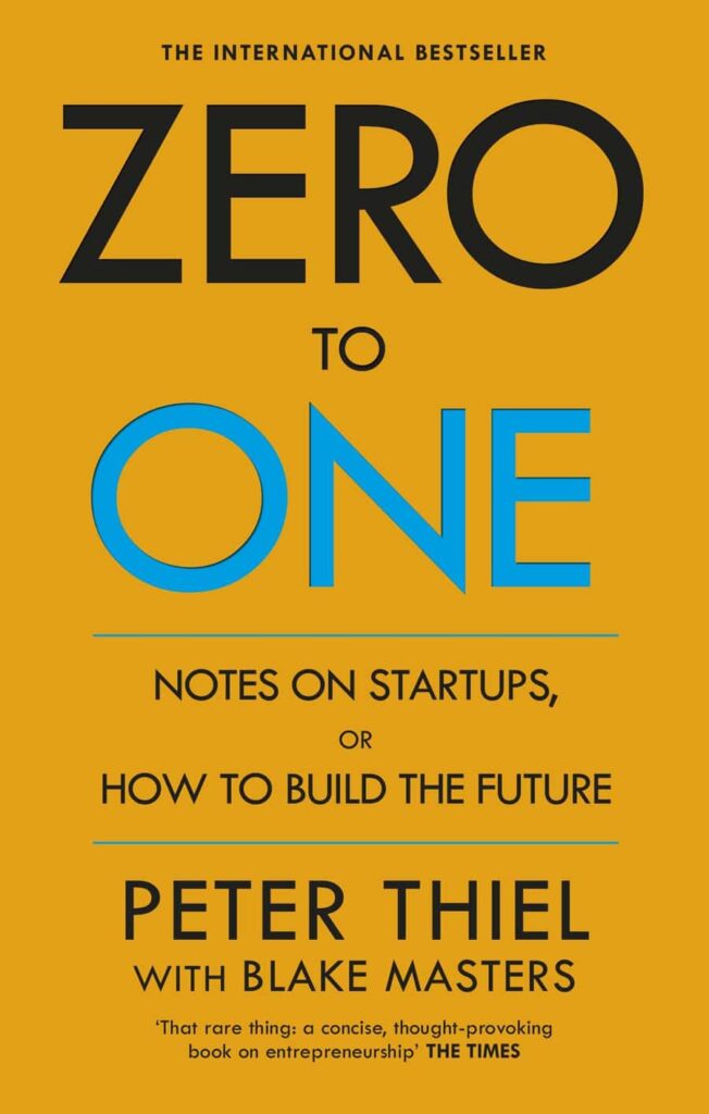 彼得·泰尔 (Peter Thiel) 所著《从零到一》一书的封面，标题为黑色和蓝色大字体。