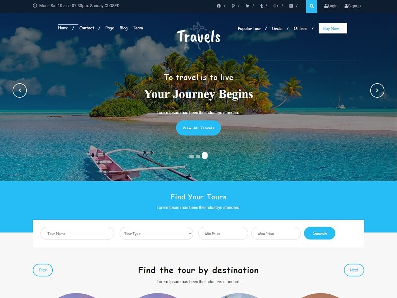 Tafri Travel 免费 WordPress 主题