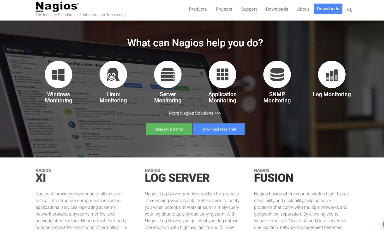 Nagios 主頁的屏幕截圖