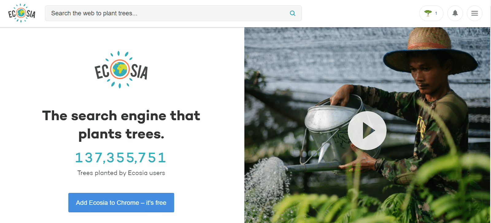 Ecosia，環保搜索引擎