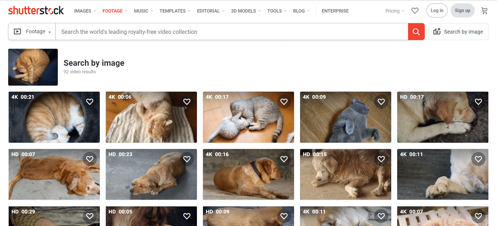 Shutterstock 按圖片搜索視頻