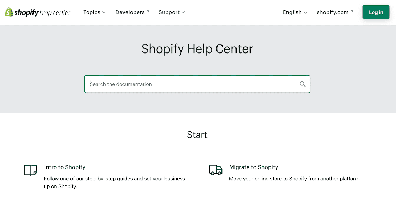 Shopify 幫助中心。