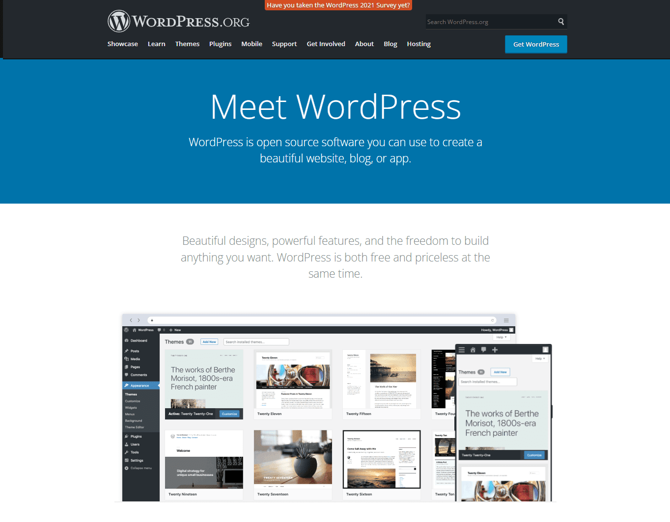 WordPress.org 主頁。