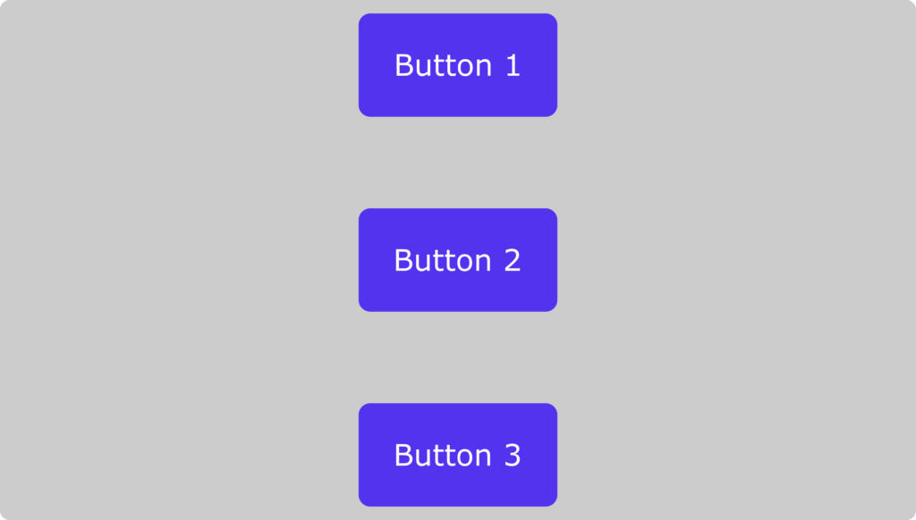 使用 Tailwind CSS 的 flex-col 實用程序類垂直對齊的三個按鈕。