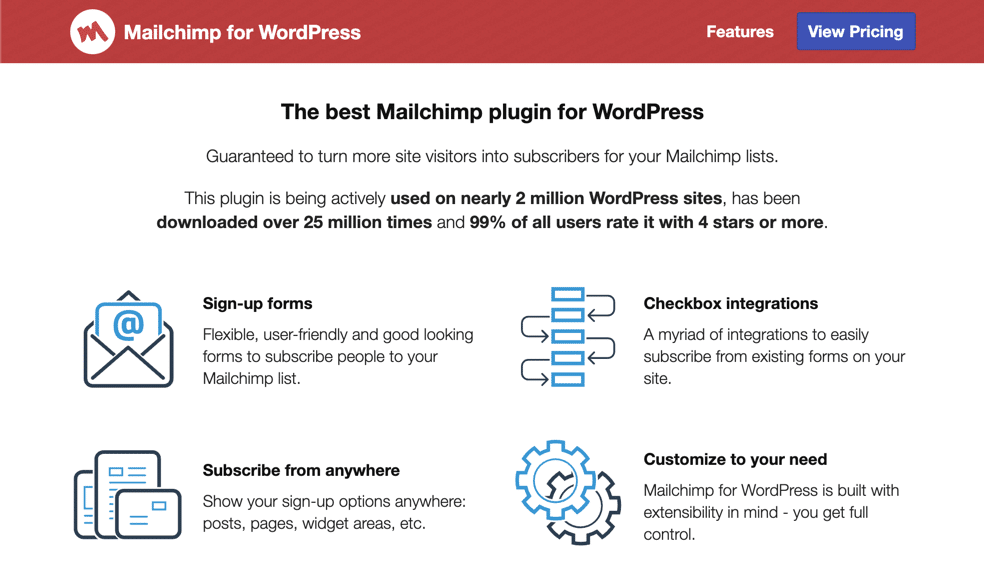 总体而言，与我们从 Mailchimp 本身看到的相比，MC4WP 保持了如此高的用户评价，因为它具有更时尚、更先进的选择加入表单设计。