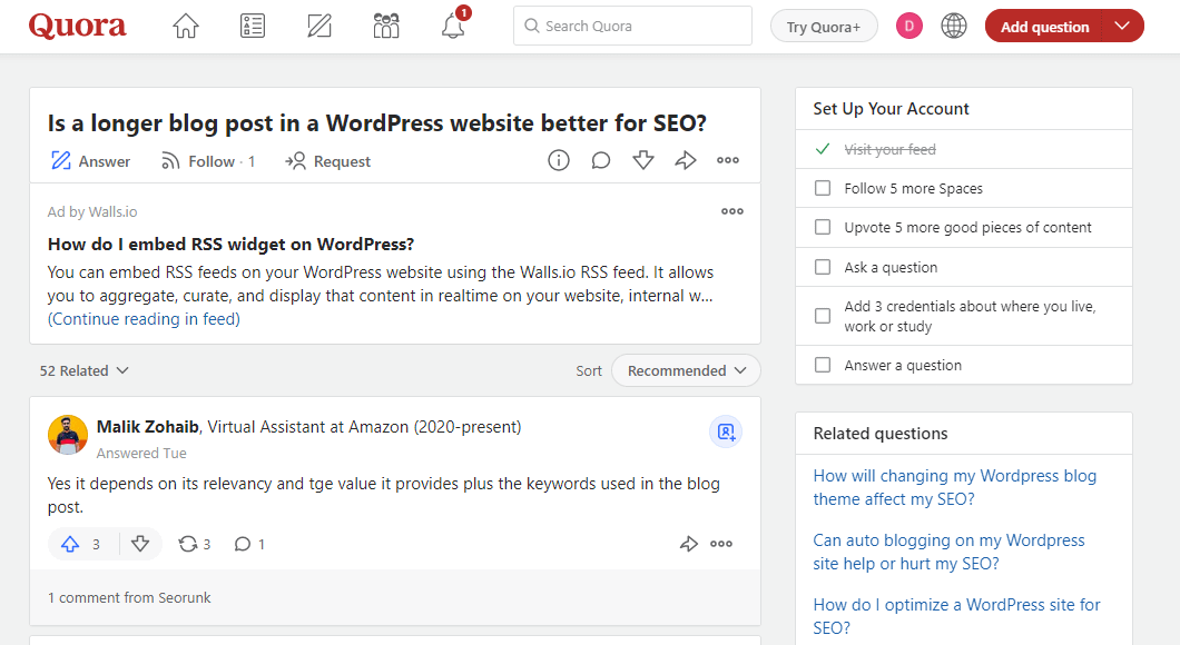 Quora 中的一个 WordPress 问题