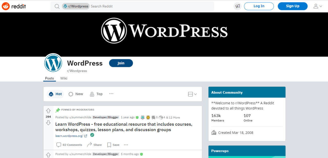 Reddit WordPress 社区