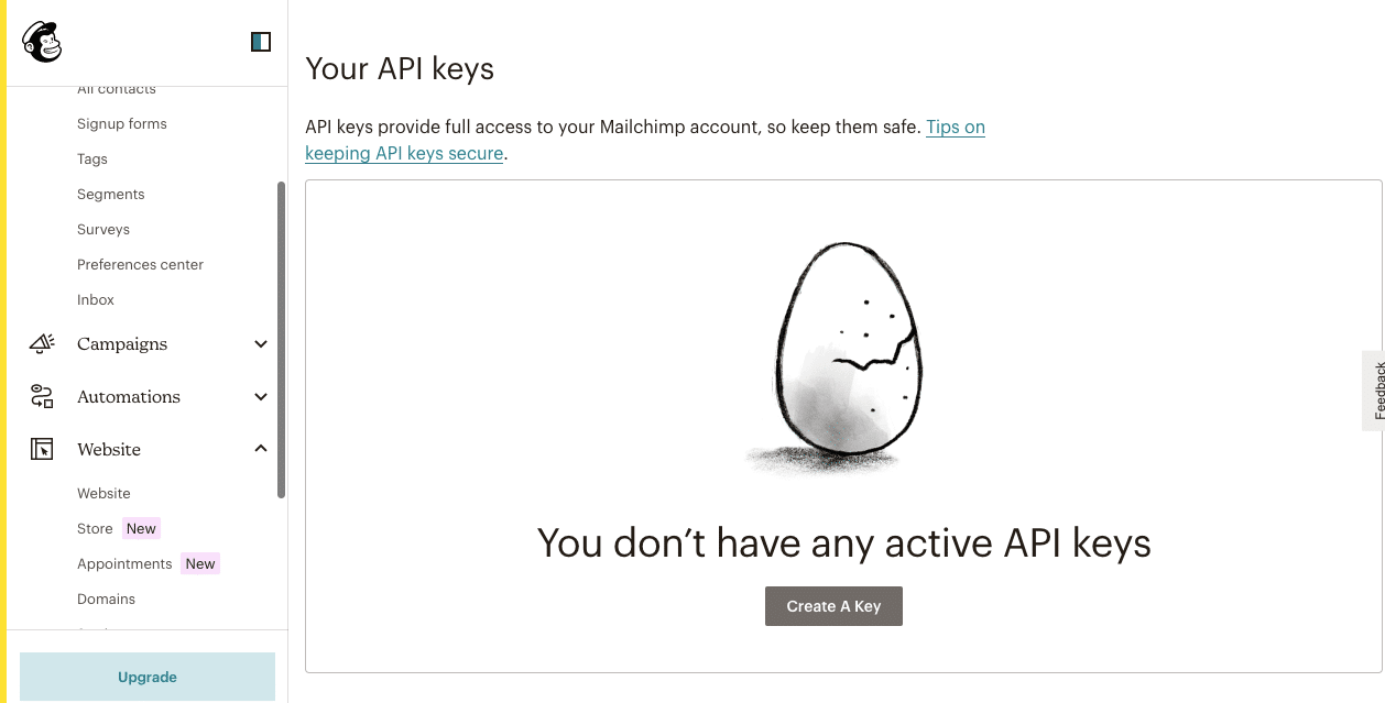 創建 API 密鑰