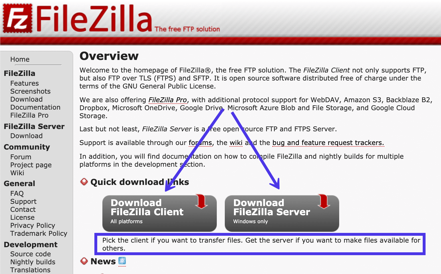 filezilla 下载选项