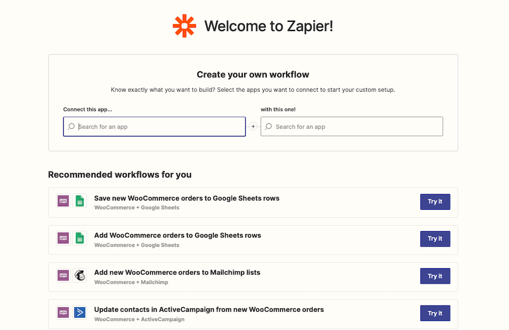 zapier-仪表板