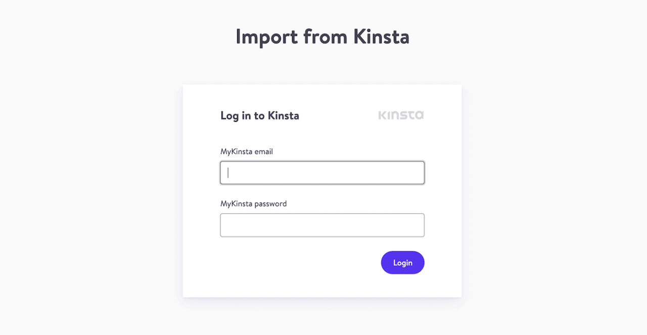 使用您手頭的 MyKinsta 電子郵件和密碼登錄