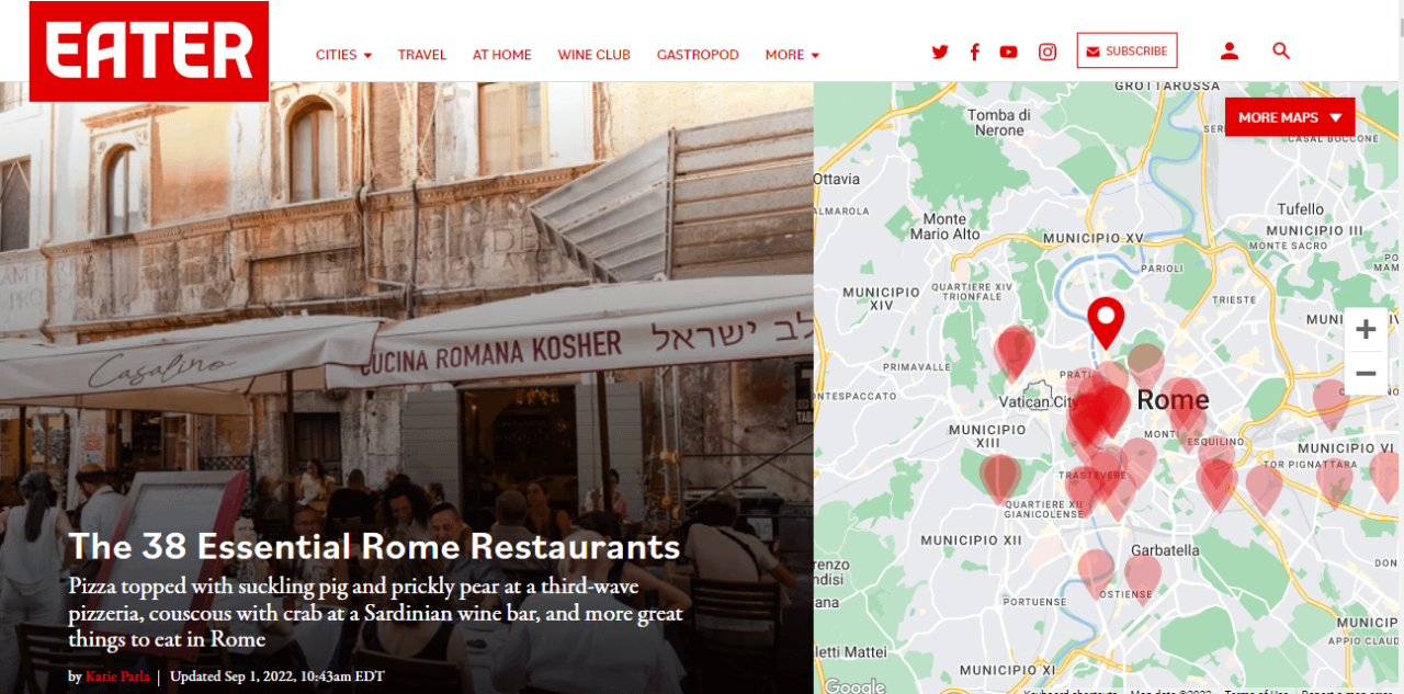 关于罗马最好的餐厅的帖子