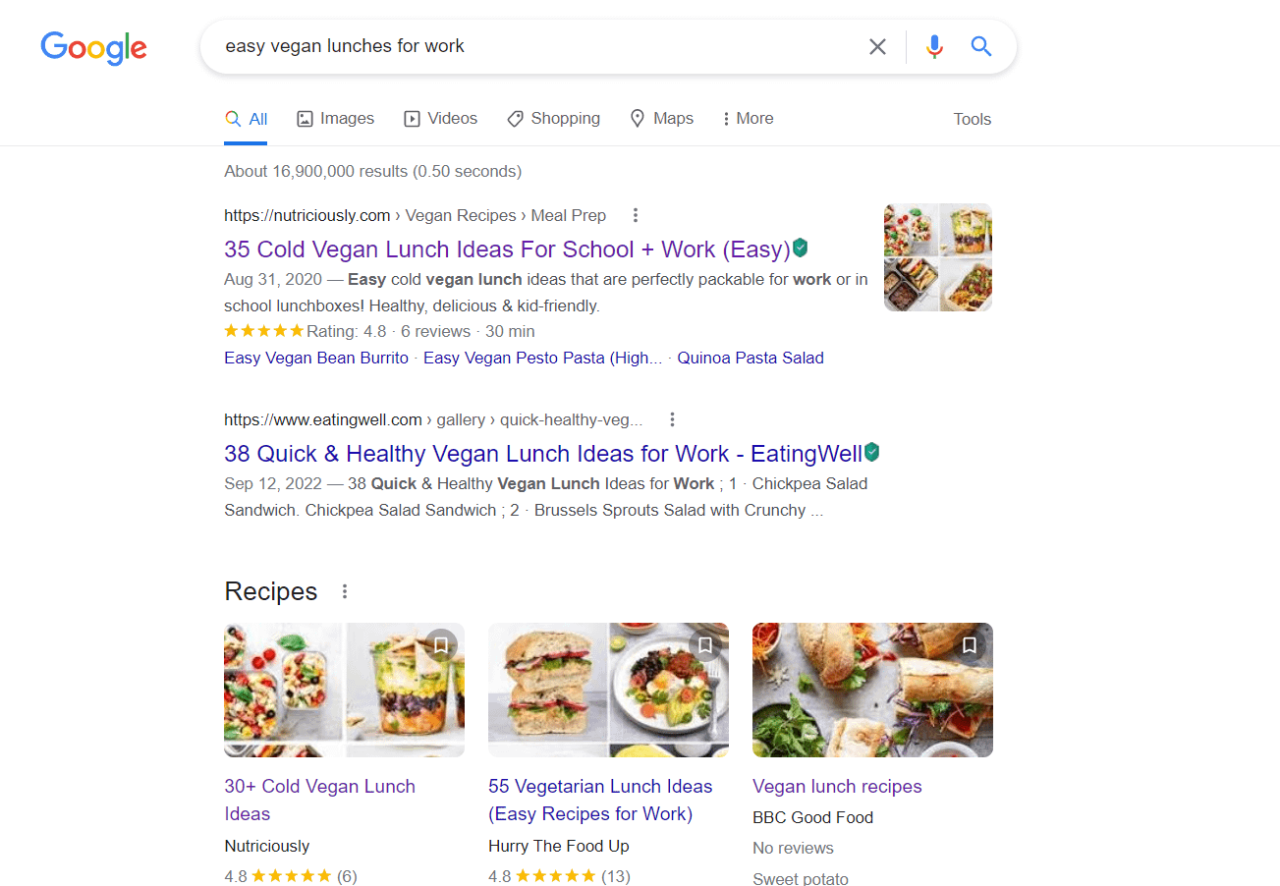 搜索結果 - 工作簡單的素食午餐