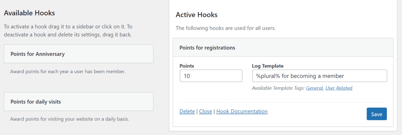 hook-settings 如何使用 myCred 向 WordPress 添加奖励系统