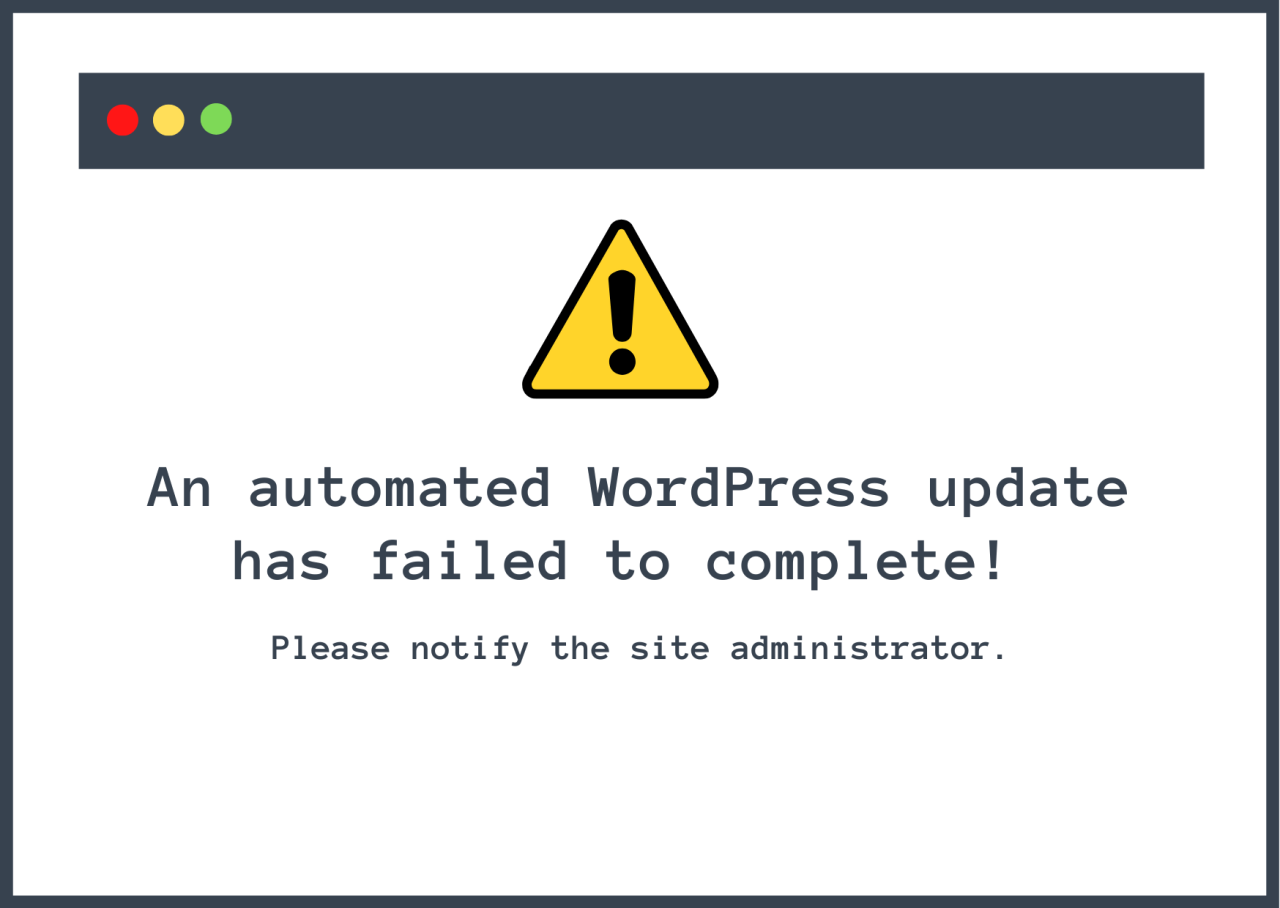 自動 WordPress 更新未能完成