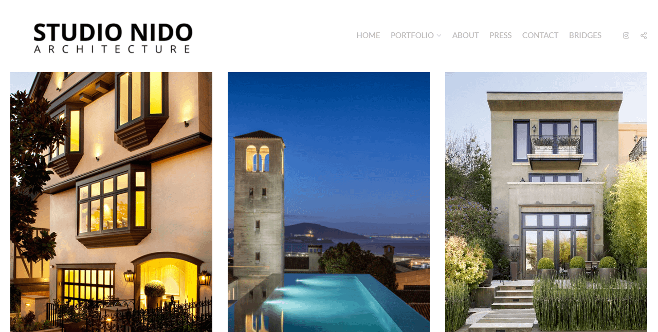 Studio Nido 是建筑组合中最好的极简主义网站示例之一。