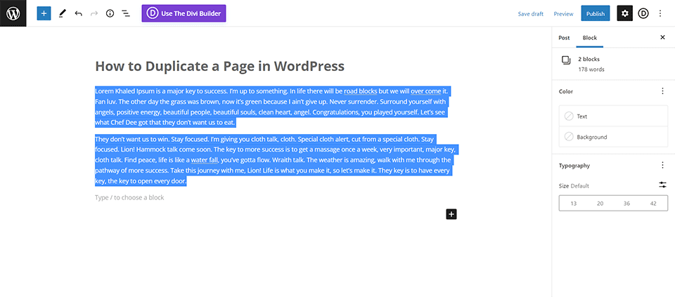 04-duplicate-page-wordpress-manually-copy-paste 如何在 WordPress 中複製頁面（3 種簡單方法）