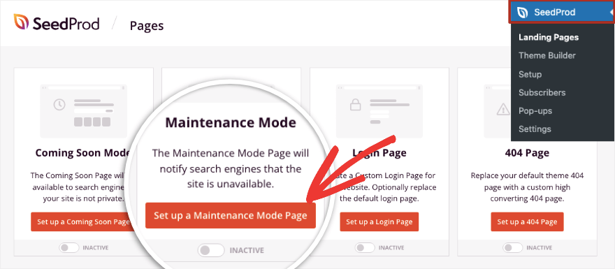 set-up-maintenance-mode-page