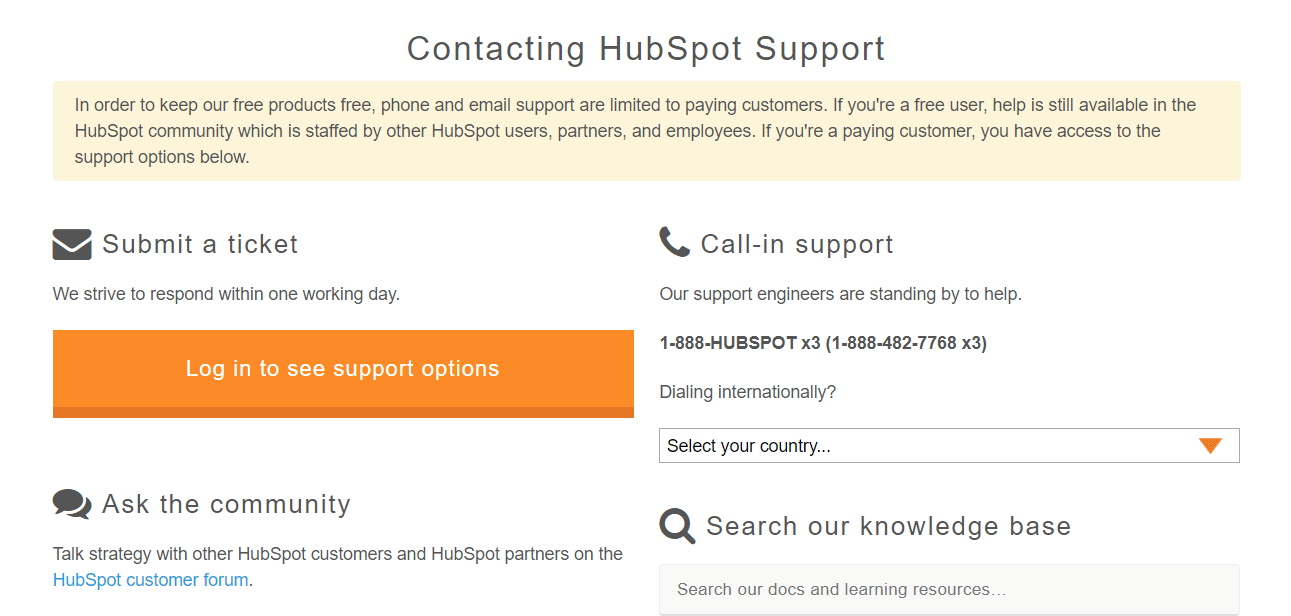 HubSpot 上的聯繫頁面。