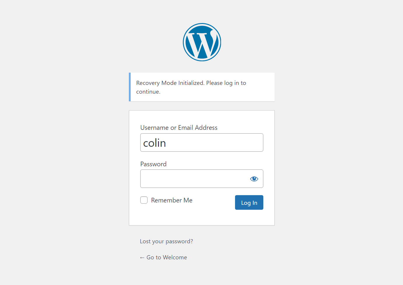 WordPress 恢复模式登录电子邮件