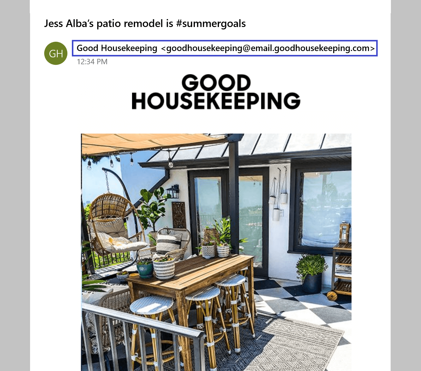 具有频繁品牌推广的 Good Housekeeping 电子邮件滴灌活动的示例。