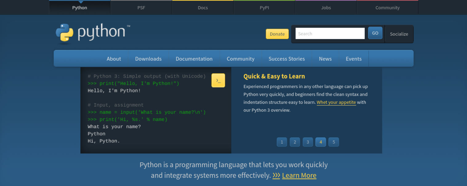 Python 網站。