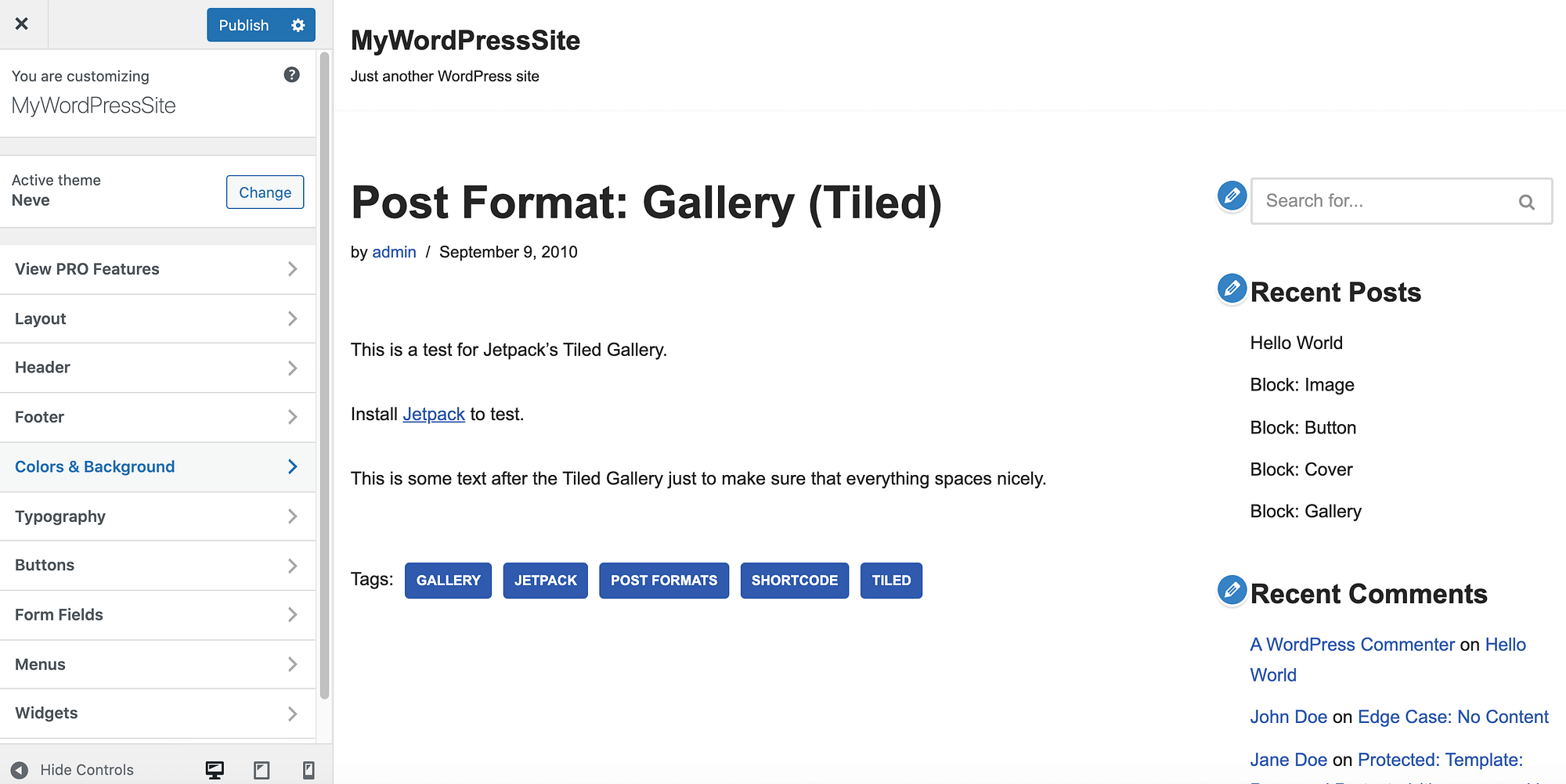 如何使用 Hestia 主题更改 WordPress 中的链接颜色。