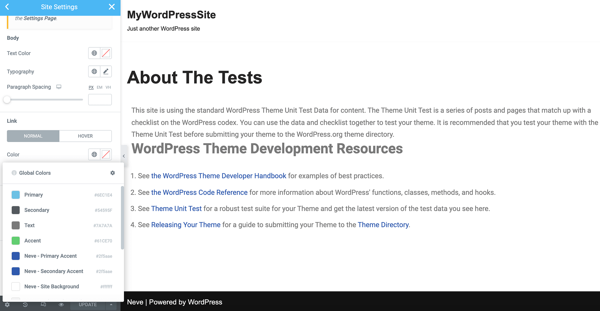 使用页面构建器更改 WordPress 中的链接颜色。