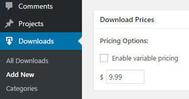 为您的数字文件设定价格。