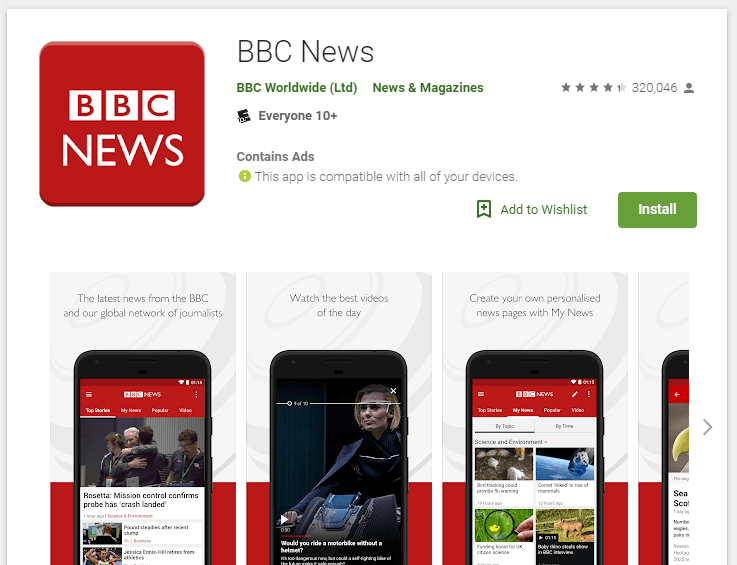BBC新聞將其網站轉換為應用程序
