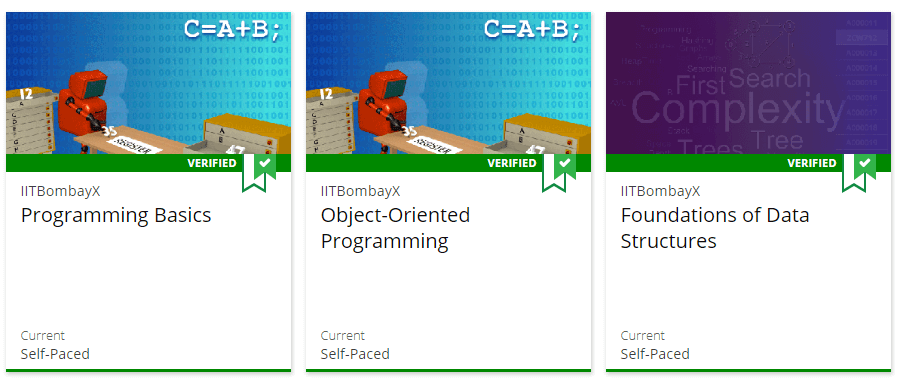 计算机编程在线课程的一些例子。