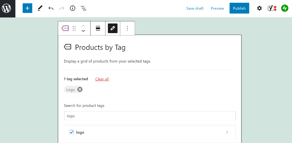 how-to-use-the-products-by-tag-woocommerce-block-1 如何通過標籤 WooCommerce Block 使用產品