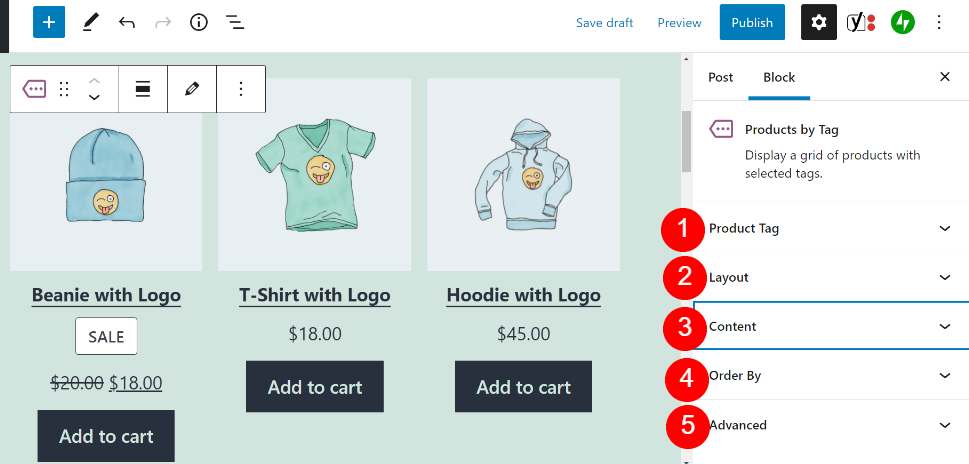 how-to-use-the-product-by-tag-woocommerce-block-4 如何通过标签 WooCommerce Block 使用产品